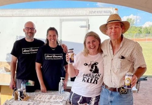 Stephen & Jen Trussell of The Local Brewery, Haley Rose and Richard Benn at the '22 Parham Fair